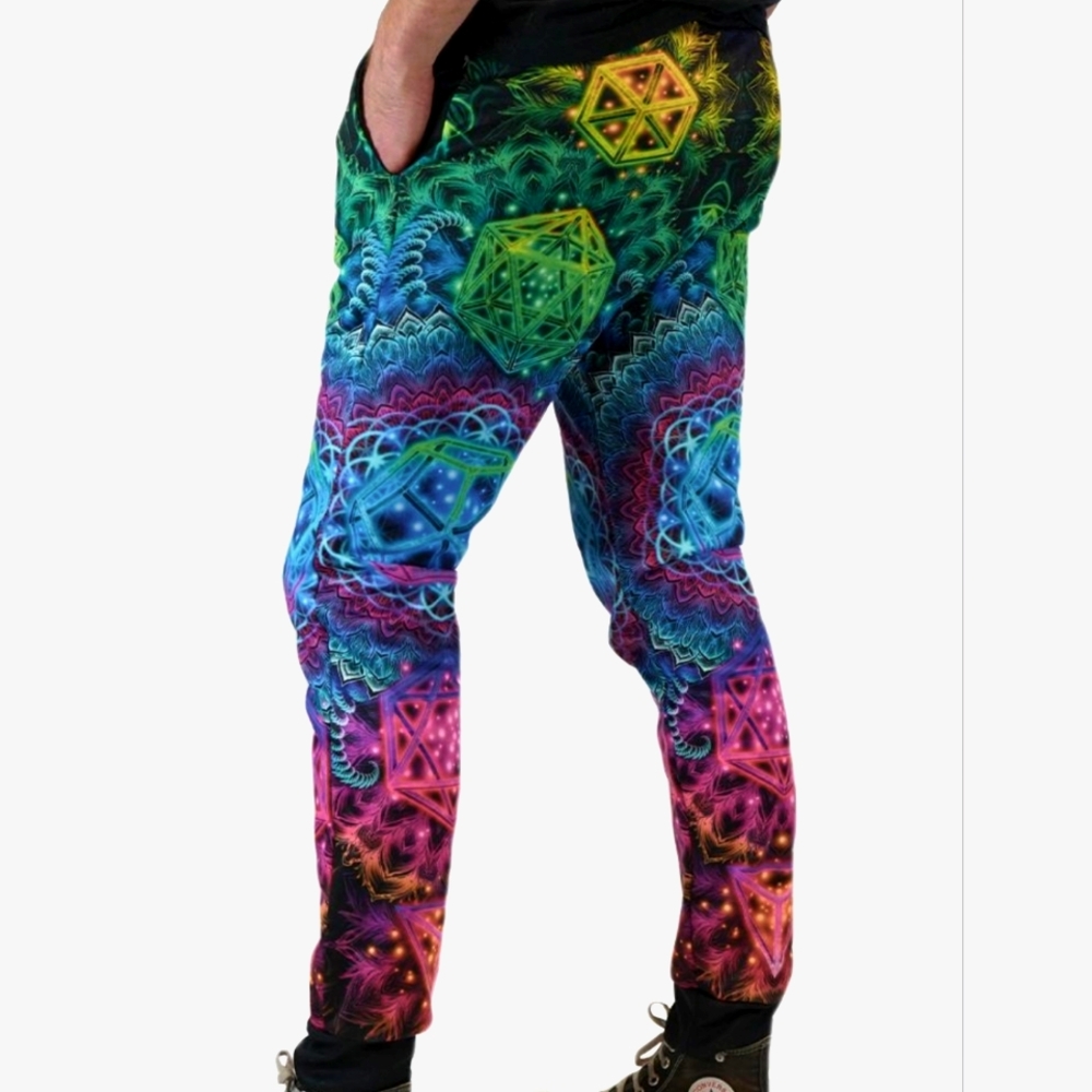 BNWOT psychedelic colorful Electro Threads jogger sweatpants